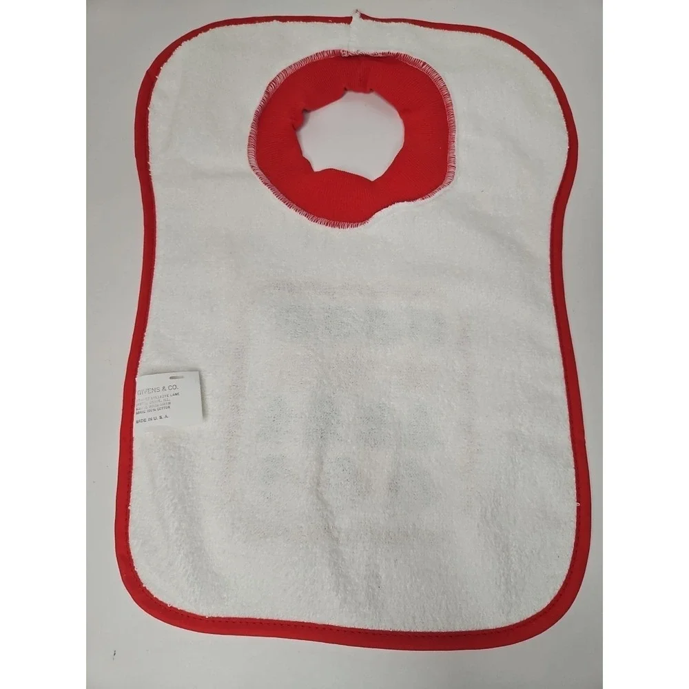 Vintage Terry Cloth Baby Bib Dee Givens & Co Christmas Pullover Tree Gift Cotton